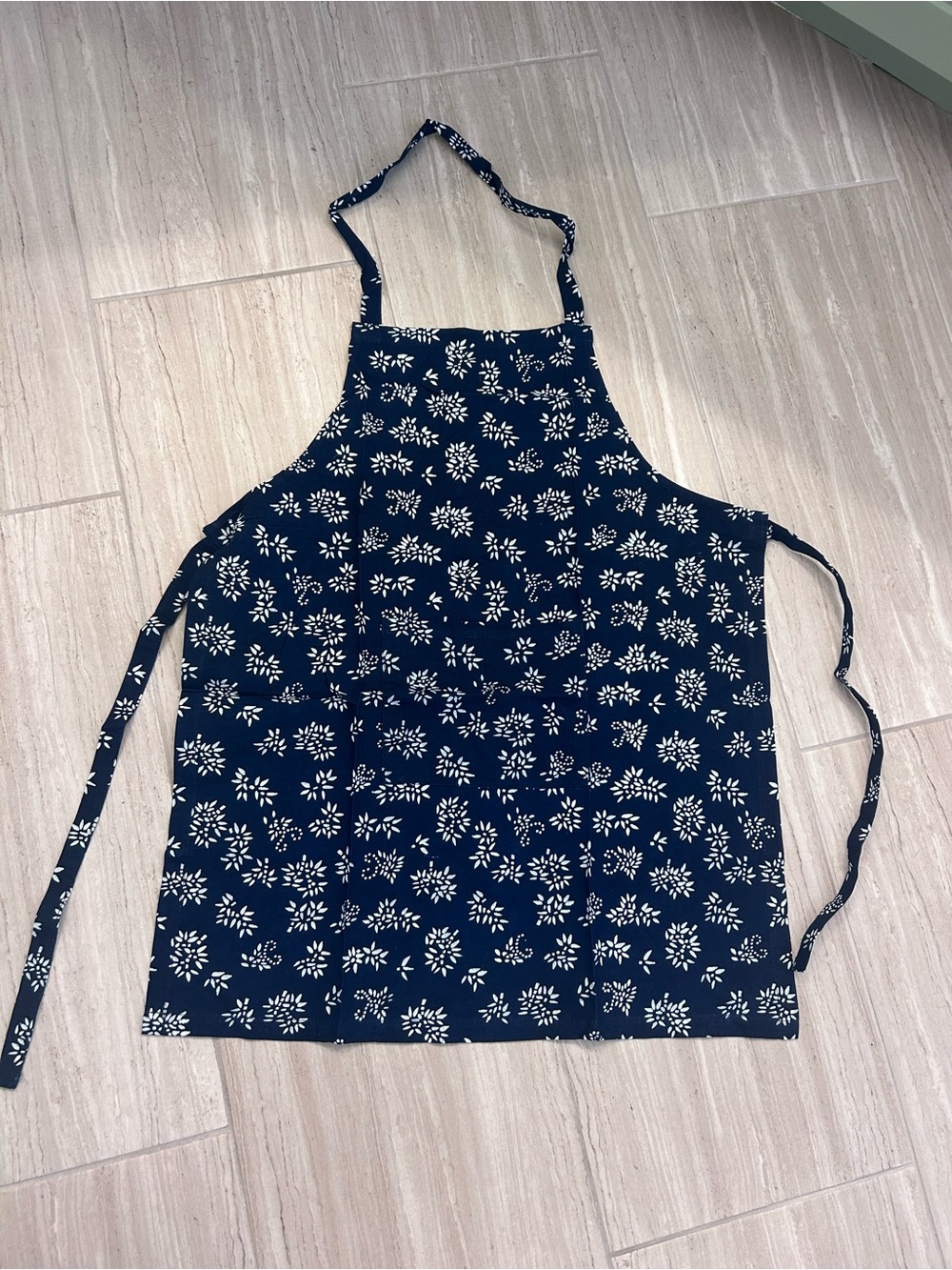 Navy Floral Halter Apron Top